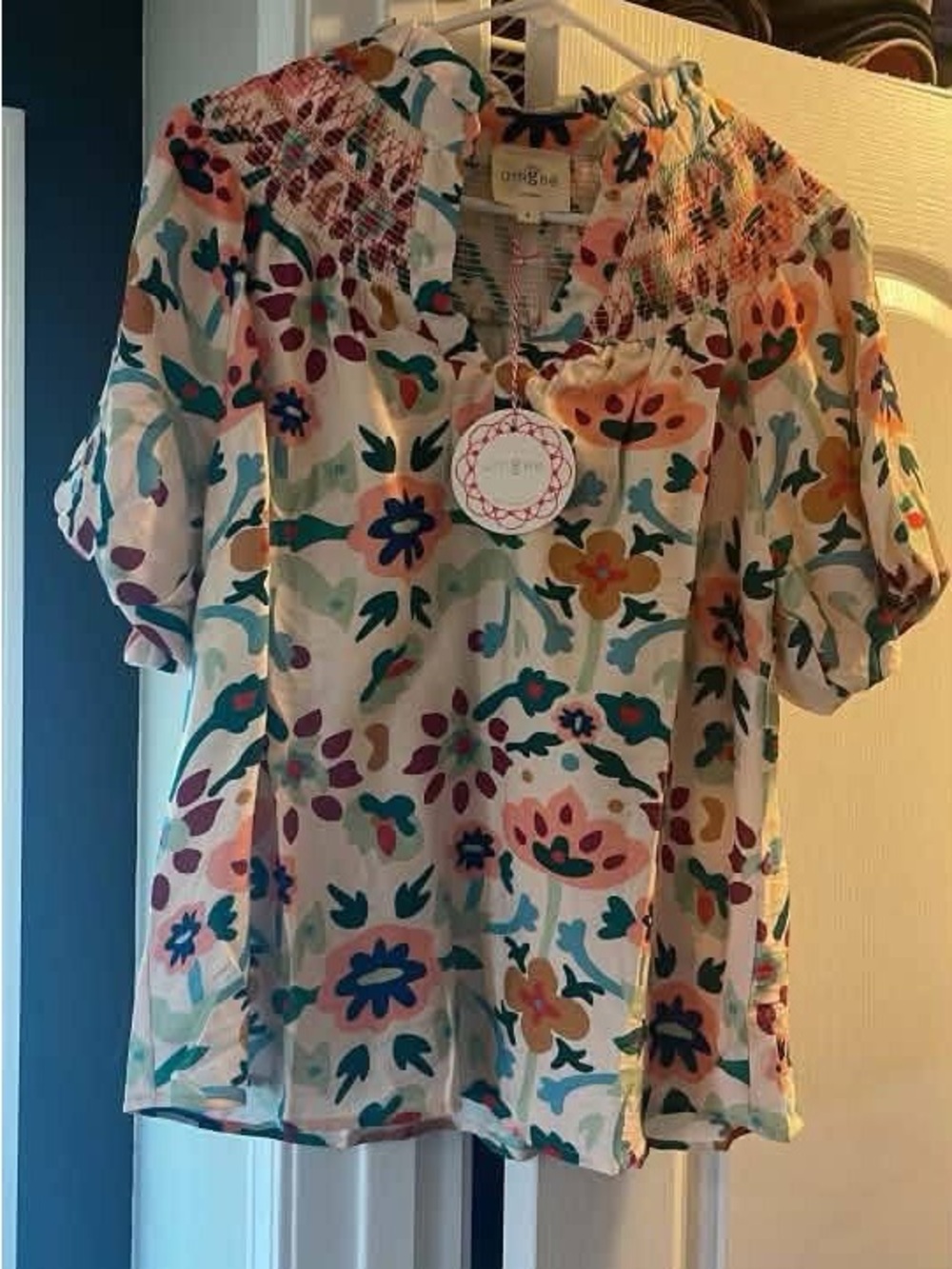 Floral Women’s Top with Puff sleeves